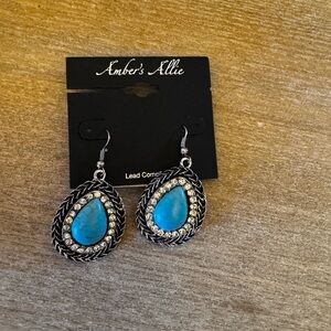 Amber's Allie Silver and Blue Teardrop Earrings